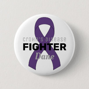 Morbus Crohn: weißer Knopf Button