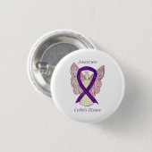 Morbus Crohn's Disease Awareness Angel Lila Ribbon Button (Vorne & Hinten)