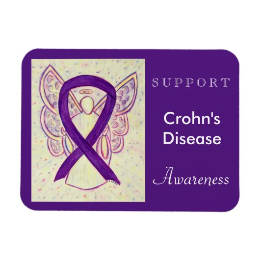 Morbus Crohn's Disease Awareness Ribbon Angel Magn Magnet (Horizontal)