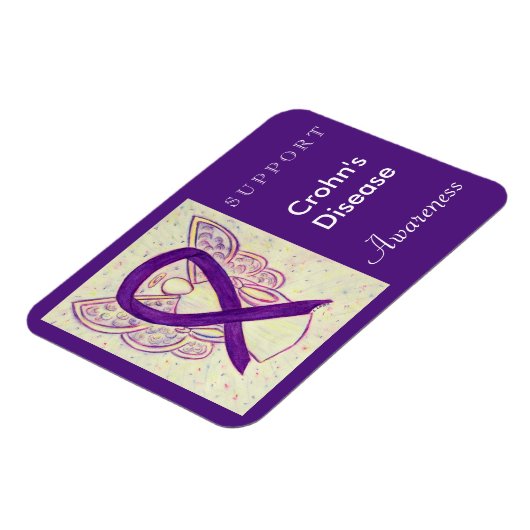 Morbus Crohn's Disease Awareness Ribbon Angel Magn Magnet (Linke Seite)