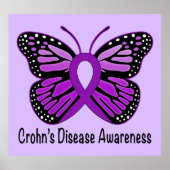 Morbus Crohn's Disease Butterfly Awareness Ribbon Poster (Vorne)
