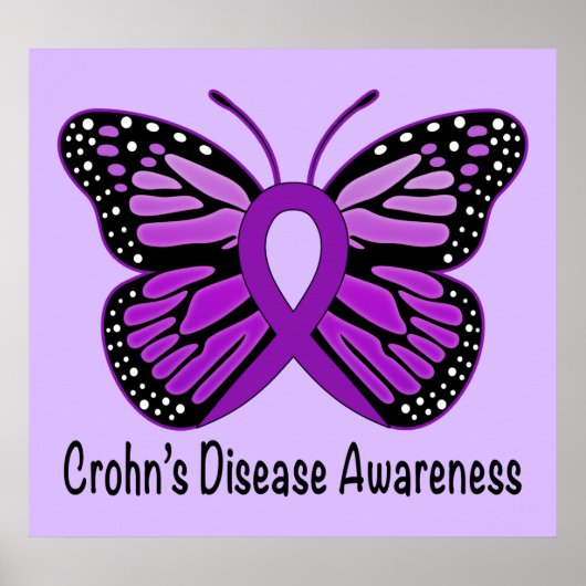 Morbus Crohn's Disease Butterfly Awareness Ribbon Poster (Vorne)