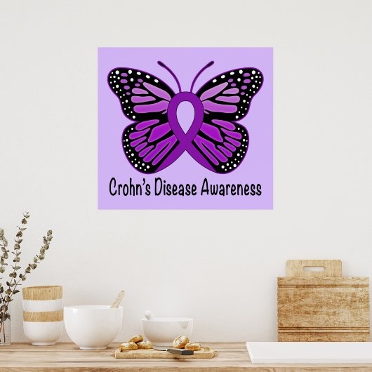 Morbus Crohn's Disease Butterfly Awareness Ribbon Poster (Küche)