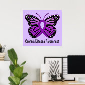 Morbus Crohn's Disease Butterfly Awareness Ribbon Poster (Heimbüro)