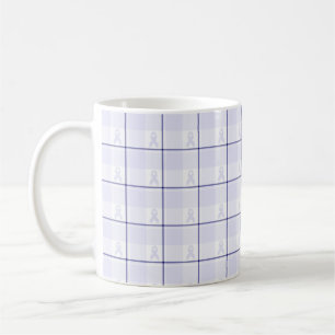 Morbus Hodgkin-Bewusstseins-Kariert Lavendelband Kaffeetasse