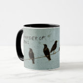 Mord an Crows Silhouette Mystery Lover Tasse (Vorderseite Links)