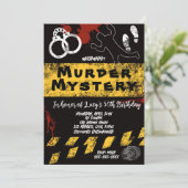 Mord an Whodunit mystery blutigen Party 40. 50. 60 Einladung (Stehend Vorderseite)