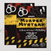 Mord an Whodunit mystery blutigen Party 40. 50. 60 Einladung (Vorne/Hinten)