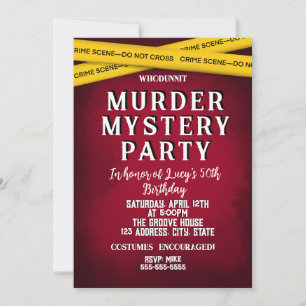 Mord an Whodunit mystery blutigen Party 40. 50. 60 Einladung