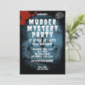 Mord an Whodunit mystery blutigen Party 40. 50. 60 Einladung (Stehend Vorderseite)