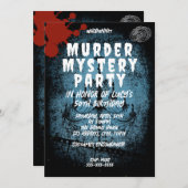 Mord an Whodunit mystery blutigen Party 40. 50. 60 Einladung (Vorne/Hinten)