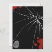 Mord an Whodunit mystery blutigen Party 40. 50. 60 Einladung (Rückseite)