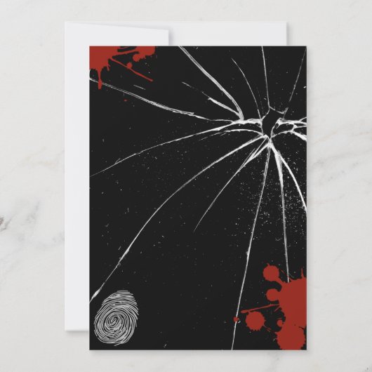 Mord an Whodunit mystery blutigen Party 40. 50. 60 Einladung (Rückseite)