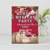 Mord an Whodunit mystery blutigen Party 40. 50. 60 Einladung (Stehend Vorderseite)
