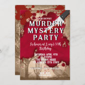 Mord an Whodunit mystery blutigen Party 40. 50. 60 Einladung (Vorne/Hinten)