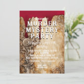 Mord an Whodunit mystery blutigen Party 40. 50. 60 Einladung (Stehend Vorderseite)