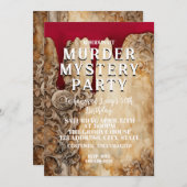 Mord an Whodunit mystery blutigen Party 40. 50. 60 Einladung (Vorne/Hinten)