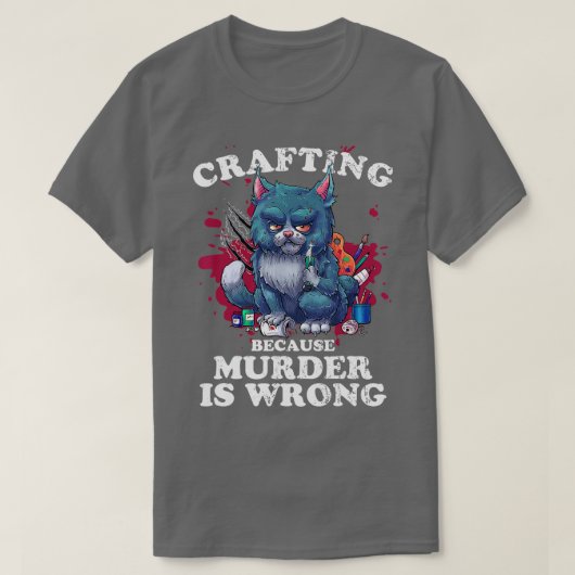 Mord ist falsch, Katze zu kreieren T-Shirt (Design vorne)