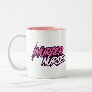 Mord-Krankenschwester-Tasse - doppeltes Logo Zweifarbige Tasse