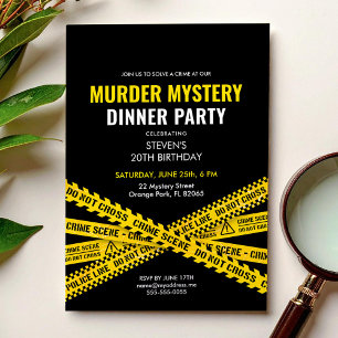 Mord-Mysterium-Party-Abendessen-Geburtstags-Einlad Einladung