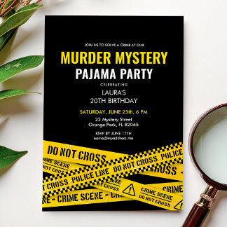 Mord Mystery Birthday Pajama Party Night Einladung