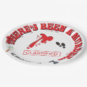 Mord Mystery Birthday Party BLOODY Pappteller (Schrägansicht)