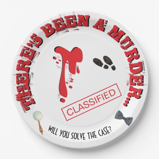 Mord Mystery Birthday Party BLOODY Pappteller (Vorderseite)