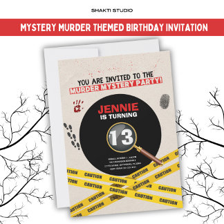 Mord Mystery Birthday Party Crime Szene Einladung