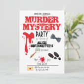 Mord Mystery Birthday Party Einladung (Stehend Vorderseite)