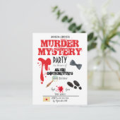 Mord Mystery Birthday Party Einladung Postkarte (Stehend Vorderseite)