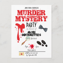 Mord Mystery Birthday Party Einladung Postkarte