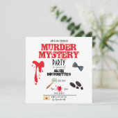 Mord Mystery Birthday Party Einladung Postkarte (Stehend Vorderseite)