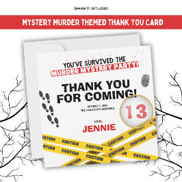 Mord Mystery Birthday Party Halloween Verbrechen Dankeskarte