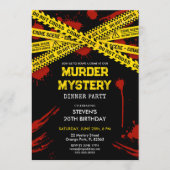 Mord Mystery Birthday Party mit Blutflecken Einladung (Vorderseite)