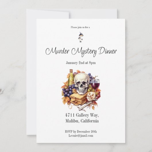 Mord Mystery Dinner Einladung (Vorderseite)