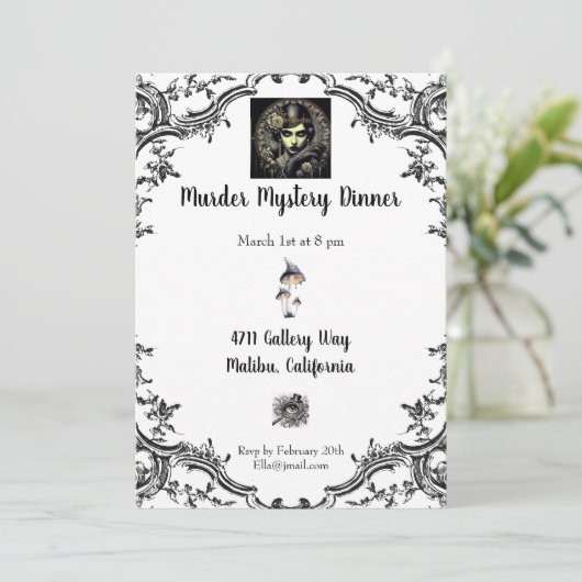 Mord Mystery Dinner Einladung (Stehend Vorderseite)
