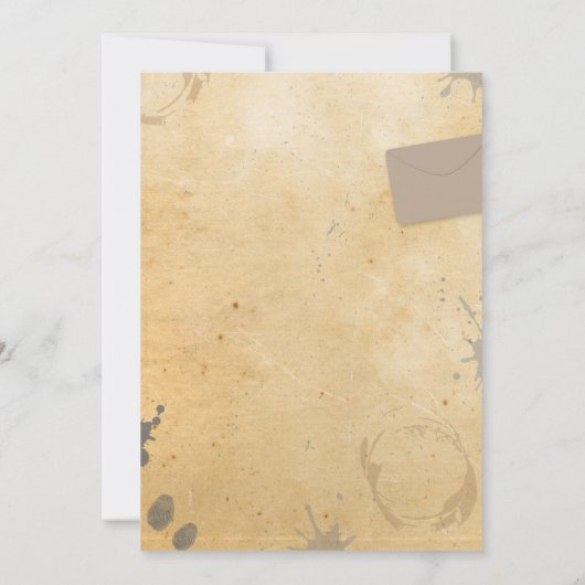 Mord Mystery Dinner Party Clues Einladung (Rückseite)