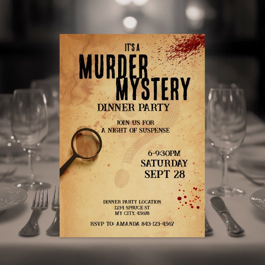 Mord Mystery Dinner Party Einladung