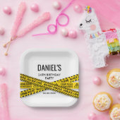 Mord Mystery Dinner Party Gelbe Polizeilinie Pappteller (Party)