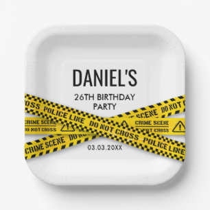 Mord Mystery Dinner Party Gelbe Polizeilinie Pappteller