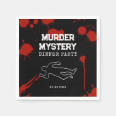 Mord Mystery Dinner Party mit Blutsteinen Serviette (Vorderseite)