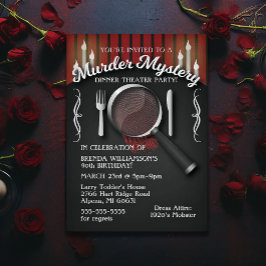 Mord Mystery Dinner Theater Party Einladung