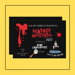 Mord-Mystery-Geburtstagsfeier Schwarze Magnetkarte