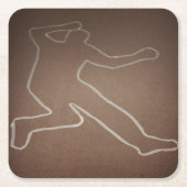 Mord Mystery "Outlinated Body" Geburtstag Rechteckiger Pappuntersetzer (Vorderseite)