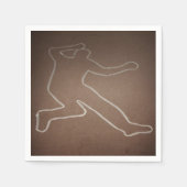 Mord Mystery "Outlinated Body" Geburtstag Serviette (Vorderseite)