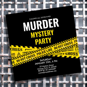 Mord-Mystery-Party-Dinner Gelbe Polizeibänder Karte
