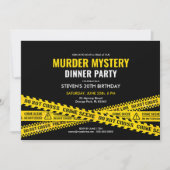 Mord Mystery Party Dinner Gelbe Polizeistreifen Einladung (Vorderseite)