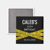 Mord Mystery Party Dinner Gelbe Polizeistreifen Magnet (Vorderseite/Rückseite)