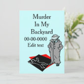 Mord Mystery Party Einladung (Stehend Vorderseite)