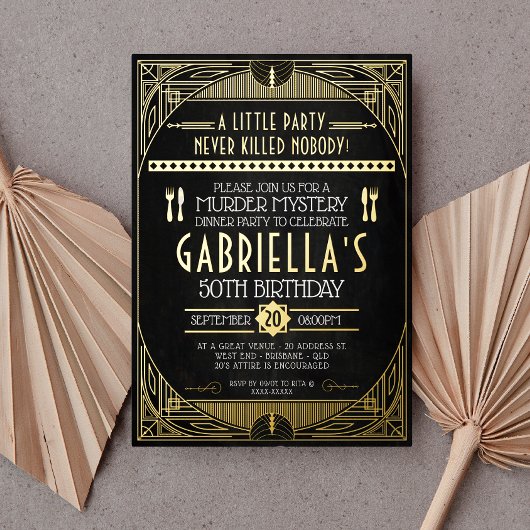 Mord Mystery Party Geburtstagsfoil Einladung